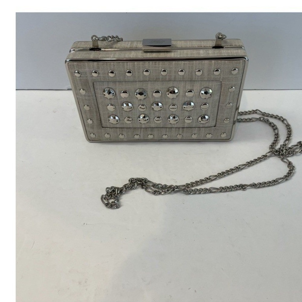 NWOT!‎ PROM! White House Black Market Tan Silver Crossbody Bag